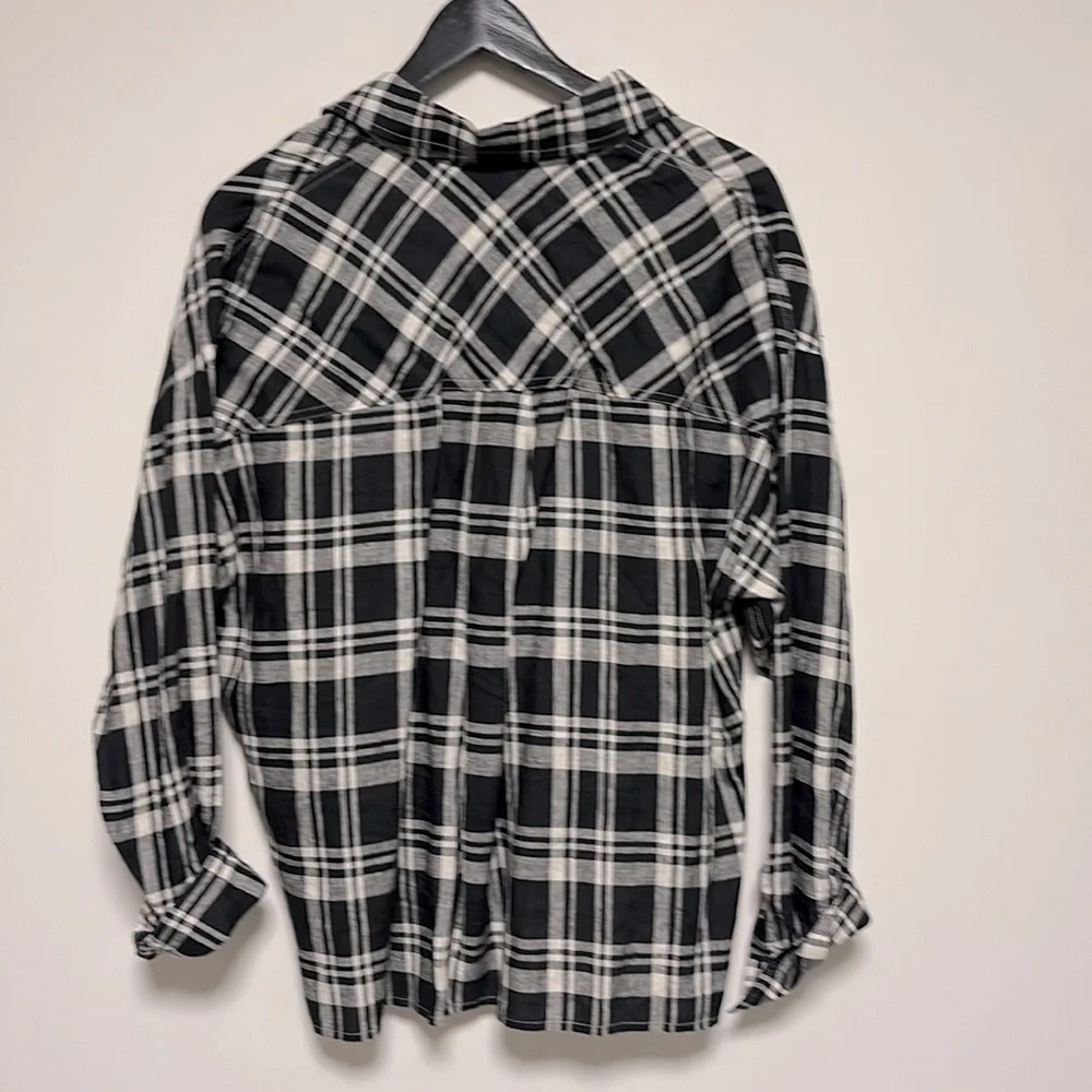 Aritzia Wilfred plaid Tanis linen button top sz xxs work once - Picture 2 of 12